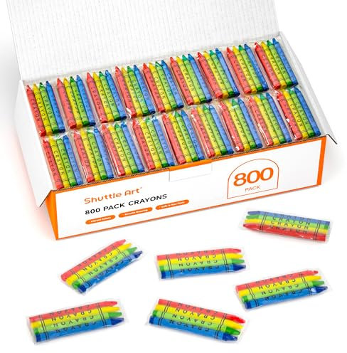 Shuttle Art Buntstifte, Großpackung – 400 Packungen mit 4 verschiedenen Farben (insgesamt 800 Buntstifte), ungiftige Buntstifte, Einzelpackungen für Gastgeschenke, Restaurants, Schulbedarf für Lehrer