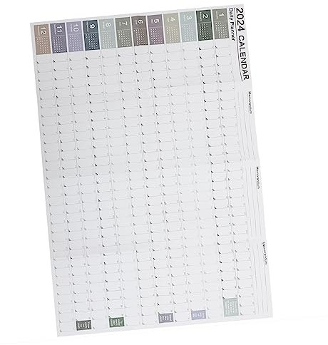 HOODANCOS 1 Set 2024 Wandkalender Jahreswandkalender Dekorativer Kalender Planer Monatskalender Zeitplan Planungskalender Tagesplan Kalender Mehrzweck Wandkalender Wandplaner