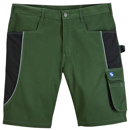 Scheibler Workwear – Active Shorts Herren – Arbeitshose kurz für die Arbeit – Arbeitsshorts für den Sommer – Cargo Shorts mit viel Stauraum – verfügbar in den Größen S-XXL (Oliv/Schwarz)