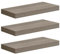 WOLTU Wandregal Wandboard Bücherregal Regale für Deko Wandablagen aus MDF Holz, 3er Set Hängeregal Greige