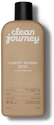 cleanjourney Clarify Refresh Detox Haar-Shampoo, EWG verifiziert, angereichert mit Teebaumöl und Biotin, für fettiges Haar + Ablagerungen, saubere Inhaltsstoffe, vegan, frischer Duft, 354 ml