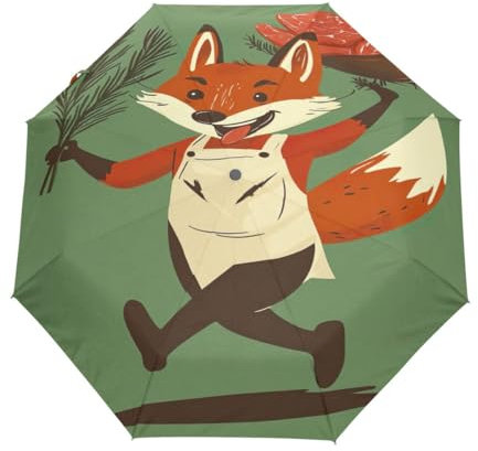 GAIREG Cartoon Fuchs Koch Regenschirm winddicht automatische Öffnung Schließung Regenschirme