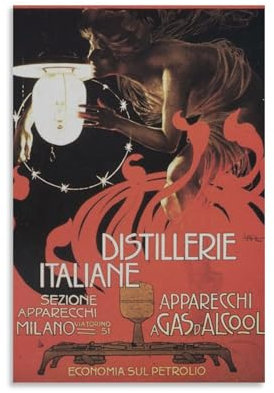 1899 Distillerie Italiane Italien, Vintage-Poster, illustriertes Reiseposter, coole Kunstwerke, Gemälde, Wandkunst, Leinwanddrucke, hängende Bilder, Poster, 40 x 60 cm