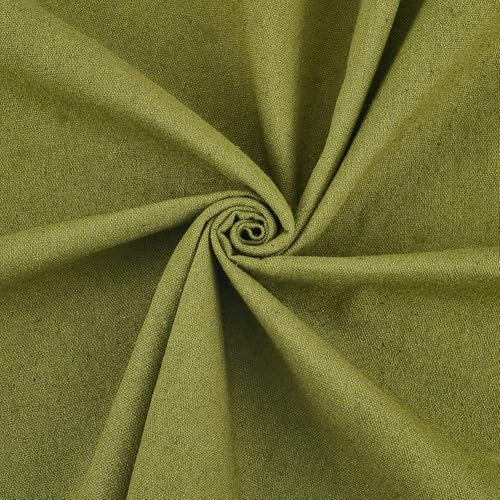 CABODYALS 1.5 m Grüner Leinen Stickstoff Handarbeitstuch Einfarbiger Stoff Bestickt Gesteppt Hochwertiger Baumwoll Jute Mischstoff Zum Nähen Herstellen von Taschen Kleidern Tassenhüllen Tischdecken