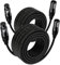 EBXYA XLR Microphone Cable 20M/65.6ft 2-Pack, 3-Pin Balanced Shielded Mic Cord Black- for Podcast Studio, Live Sound, PA Systems, Stage Speakers - Professional Audio Equipment