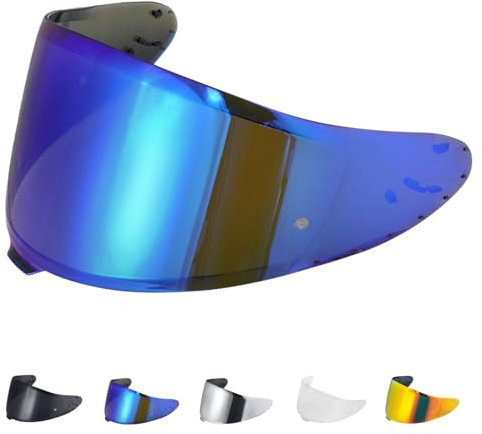 Helmvisier Motorrad,Motorradhelm Visier, Motorrad Wind Schild Helm Objektiv Visier Schild Voller Gesicht passt für Z8 NXR2 RF1400 RF-1400 CWR-F2 CWR-F2R X15 X-Fifteen X-SPR Pro (Blau)