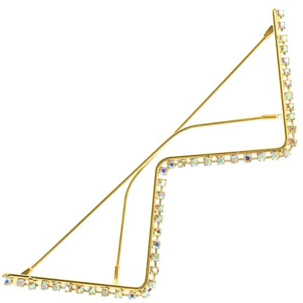 BESPORTBLE Strass Brillengestell Aus Metall Mit Funkelnden Strasssteinen Halbrund Dekorativer Rahmen Für Damen Party Und Kostümaccessoire Für Festivals Und Fotoshootings