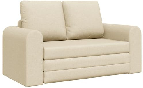vidaXL Schlafsofa 60cm Creme Stoff, Wohnzimmer, modernes rechteckiges Sofa-Bett, langlebiges, Flexibles Möbel für den Schlafbereich
