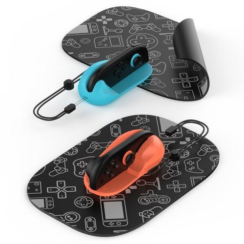 Pour Switch 2 Étui de Souris Magnétique Portable, Contrôleur J-CON, Design Ergonomique, Contrôleurs Gauche et Droit, Console de Jeu Tapis de Souris de Jeu pour J-Con (2 pièces) (Orange+Bleu)