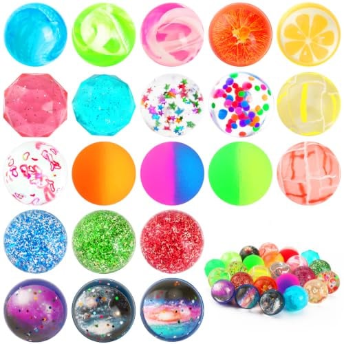 Annhao 30 Stück Flummies für Kinder, Flummi Spielzeug Kindergeburtstag Gastgeschenke Flummis, mit verschiedenen hüpfball für Mitgebsel Kindergeburtstag give aways kindergeburtstag Gastgeschenke 32mm