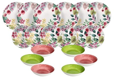 Tognana Kalima, Servizio piatti per 6 persone 18 pezzi, porcellana, multicolor