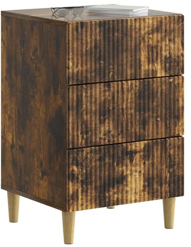vidaXL Nachttisch Geräucherte Eiche 43 x 41 x 66,5 cm Holzwerkstoff, Stylisches Schlafzimmermöbel, Vintage-Nachtisch, platzsparender Tisch für Stauraum, vielseitig nutzbar