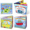 Set of 4 Baby Bath Books | First Words ABC Letters & Numbers | Plastic Coated & Padded | Floating Fun Educational Learning Toys for Toddlers & Kids
