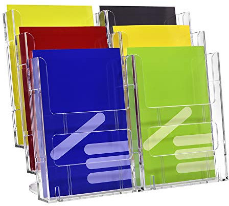 DIN A5 Tischprospekthalter mit 6 Fächern/Prospektständer/Prospekthalter/Flyerständer/Flyerhalter