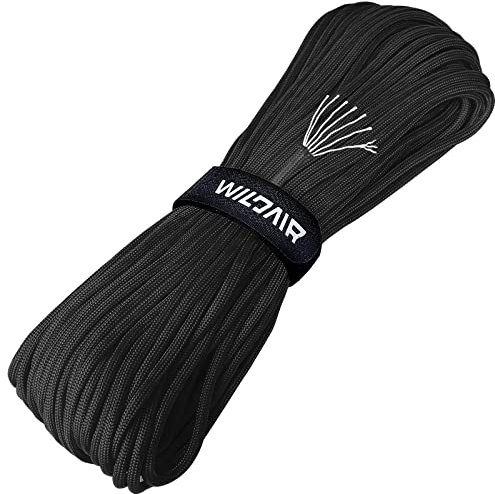 Paracord Lanyard Parachute Cord-7 triple strands 100FT Outdoor Camping (Black)