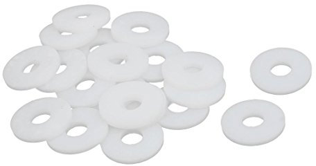Rondelles plates en PTFE 18 mm OD 6 mm ID 2 mm d'épaisseur Joint d'étanchéité pour tuyau d'eau de robinet, blanc, paquet de 20