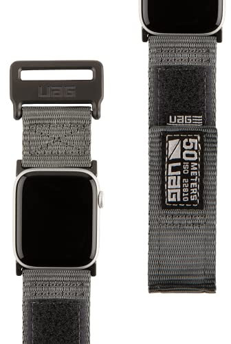 Urban Armor Gear Active Strap per Apple Watch 45mm / 44mm / 42mm [Watch SE, Serie 7 / Serie 6 / Serie 5 / Serie 4 / Serie 3 / Serie 2 / Serie 1, Cinturino di ricambio in nylon] grigio scuro