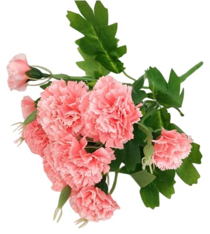 Corkwaw Künstliche Nelken aus Seide, Hortensien, Blumenstrauß, Dekoration, Kunststoffpflanze, geeignet für Foto-Requisiten, Familienfeier, Heimdekoration, Brautstrauß, Dekoration (Rosa)