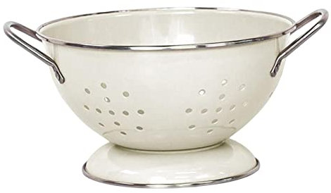 Piatti smaltati per scolapasta, Piatti per Frutta Auto drenanti in Stile Vintage, Set di stoviglie in Metallo, Decorazione della Cucina, Piccolo Bianco