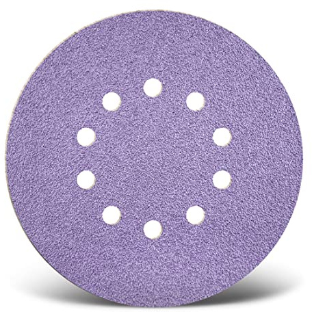 MENZER Purple HD Schleifscheiben 225 mm, 10-Loch (5 Stk.) K40 | f. Trockenbauschleifer, Keramik-Mix, Klettbefestigung