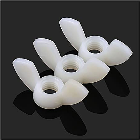10 Stück Nylon-Flügelmuttern, Weiß, Schwarz, Kunststoff, Schmetterlingsmutter, M3, M4, M5, M6, M8, M10, M12 (Color : White_M10-2pcs)