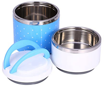 KIMISS Termo para Alimentos 1L Box Apilado 2 Capas Aislamiento de Acero Inoxidable Termo Térmica Contenedor de Alimentos Caliente