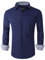 Alex Vando Herren-Hemden, normale Passform, langärmelig, Stretch, Business-Hemden, für Herren, 06 Navy, L