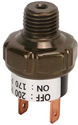 Air Compressor Pressure, Switch Valve Stainless Pressure Switch for Steel Car Replacement Part Train Horns 170 200PSI Accessory Control (170-200PSI)