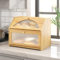 BMOSU Bamboo Bread Box for Kitchen Bread Storage Organizer Farmhouse Countertop Bread Container With Semicircular Frosted Window Breadbox Double Layer Bamboo Wooden Extra Large Capacity Bin