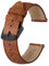 BISONSTRAP Retro Leder Uhrenarmband für Herren, Ersatzarmband aus Ölgewachstem Kalbsleder, Schnellverschluss, 19mm, Toffeebraun (Schwarze Schnalle)