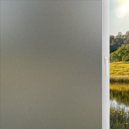 DARUITE Vinilos para Cristales 30x120cm, Gris Esmerilado Vinilo para Ventanas Privacidad, Opaco Anti-UV Electrostaticos Autoadhesivo Decorativo Vinilo Adhesivo Cristal para Puertas Cristal Cocina