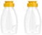 2Pcs Clear Plastic Honey Bottles Honey Squeeze Jar Empty Refillable Food Grade Honey Container with Flip Top Lids Leakproof Squeeze Honey Bottle No Drip Lids Condiment Container for Storing Dispensing