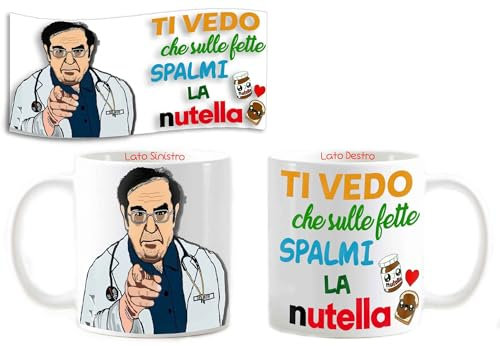 Tazza Mug Personalizzabile dottor Nowzaradan Idea Regalo Spiritosa (Ti vedo che sulle fette spalmi la cioccolata Pan carrè e vaso simpatico con cuore)