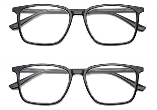 IEYELUUK Lesebrille Groß Breit Tragbar (2er pack) mit Hartetui, TR90 mit Blaulichtfilter