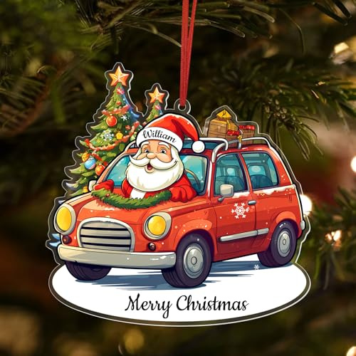 Personalisierter Weihnachtsschmuck aus Acryl 2024, Christbaumschmuck mit Namen, Personalisierter Weihnachtsschmuck zum Aufhängen, Geschenk für Familie Freunde Kinder - Weihnachtsmann