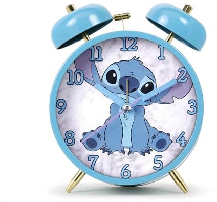 Disney Stitch Réveil de Chevet pour Enfants avec Double Cloche pour la Maison et la Chambre à Coucher