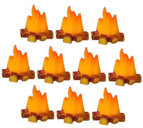 OATIPHO 12st Mikro-landschaftsverzierung Miniatur-Dinge Puppe Schlag Dekoration Falsches Gras Feuerstelle Miniaturen Szene Im Freien Outdoor- Winziges Orange Harz