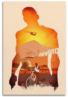 IIWERUW GTA San Andreas1 Poster, Wandkunst, Leinwand, ästhetisches Cover, Poster, Vintage-Musik und Filme, dekoratives Gemälde für Wohnzimmer, Schlafzimmer, 30 x 45 cm, ungerahmter Stil