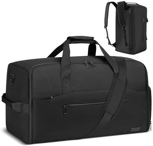 Anzugtasche, Kleidersack Reisetasche,Garment Bag für Anzüge & Kleidung - Umwandelbar, Expandierbar mit Schuhfach - Für Dienstreise, Wochenende, Hochzeit (Schwarz) - Herren & Damen