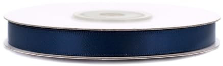 Doppelseitiges Satinband 6mm x 20m Rolle - FARBAUSWAHL in 6/10/25/38mm - farbecht & waschbar - Schleifenband für Hochzeit - Geschenkband zum Verpacken Dekorieren Basteln - Dunkelblau 370