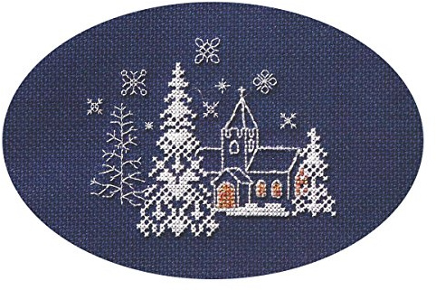 Bothy Threads Grußkarte Kreuzstich-Set Hirsch im Schneesturm, 9x13.3cm, DWCDX56, Zählmuster