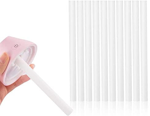 10 Pack 7 x 130mm Filter Cotton Sticks Schwamm Sticks Refill Ersatz Dochte für Mini Portable Personal USB Luftbefeuchter und Mini Diffusoren (8 x 123mm)