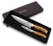 Wusaki Damas 10Cr Coffret 2 couteaux de cuisine Chef + Office avec lames damassées et manches en bois d'olivier - Boîte idéale à offrir