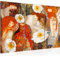 Runa Art Wandbilder Collage Gustav Klimt Bild XXL Wohnzimmer Rot Frau 120 x 80 cm 3 Teilig 018531a