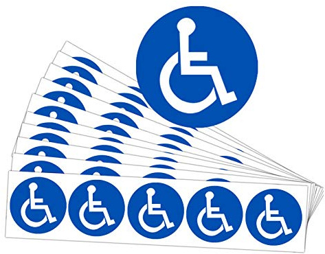 Disabled Wheelchair Symbol Labels | Handicap Signs Stickers 2 inch Round Convenient Decals for Handicapped Parking 60 pcs
