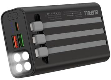 Metallgehäuse Externer Akku tragbares Ladegerät für PowerBank 50000mAh Schnellladen, QC3.0 22.5W & USB C PD20W, LED Display & Flashlight - Perfect for Phone and Tablet Charging