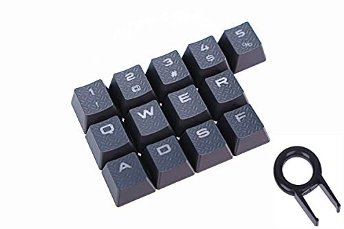 13 Tasten rutschfeste hintergrundbeleuchtete Tastenkappen Gaming Performance FPS MOBA Tastenkappen OEM-Profil für Corsair K70 RGB K95 K65 K68 K63 mechanische Gaming-Tastaturen DIY Ersatz (grau)
