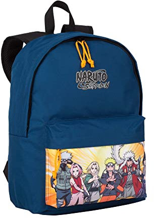 Sac à dos école américain Naruto - poche principale et poche avant - compartiment pour ordinateur et intérieur doublé - bretelles et dos rembourrés - 40 x 31 x 13 cm - Toybags