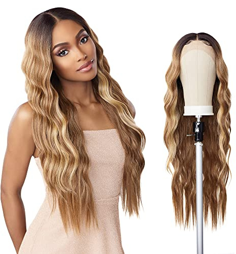 Sensationnel Butta Lace Front Wigs - Butta unit 29 extra wide 5 inch deep part synthetic wig preplucked hairline HD lace with Babyhair - Butta unit 29 (FLAMBOYAGEBLONDE)