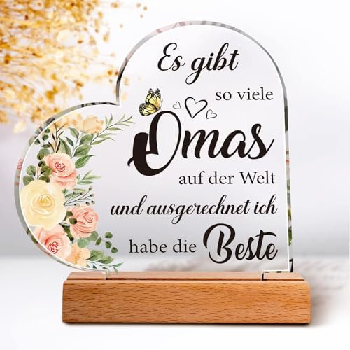 Oma Geschenk, Muttertagsgeschenk, Geschenke für Oma, Geburtstagsgeschenk für Oma, Geschenk für Oma, Dekorationsschild Aus Acryl